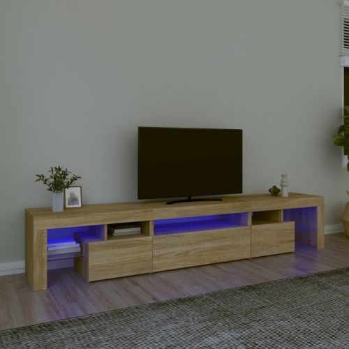 vidaXL sonoma tölgy színű TV-szekrény LED-lámpákkal 215x36,5x40 cm