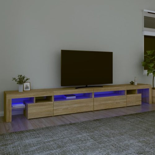 vidaXL sonoma tölgy színű TV-szekrény LED-lámpákkal 290x36,5x40 cm