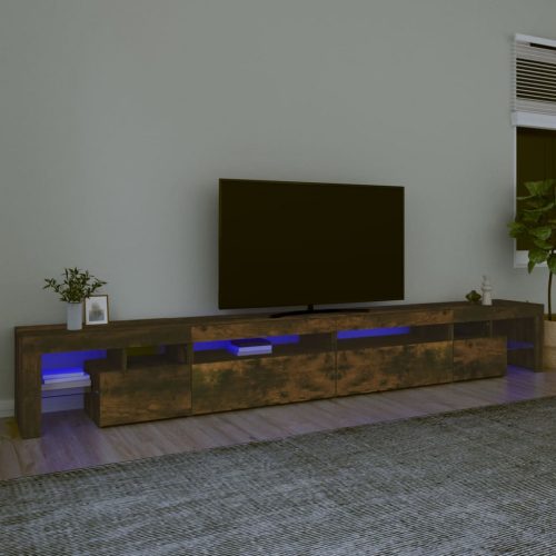 vidaXL füstös tölgy színű TV-szekrény LED-lámpákkal 290x36,5x40 cm