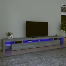   vidaXL szürke sonoma tölgy színű TV-szekrény LED-ekkel 290x36,5x40 cm