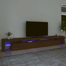   vidaXL barna tölgy színű TV-szekrény LED-lámpákkal 290x36,5x40 cm