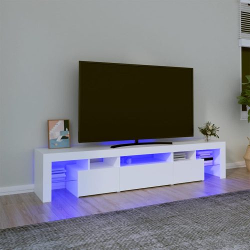 vidaXL fehér TV-szekrény LED-lámpákkal 200x36,5x40 cm