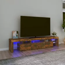   vidaXL füstös tölgy színű TV-szekrény LED-világítással 200x36,5x40 cm