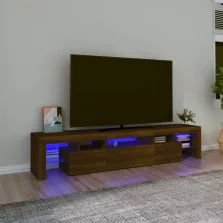   vidaXL barna tölgy színű TV-szekrény LED-lámpákkal 200x36,5x40 cm