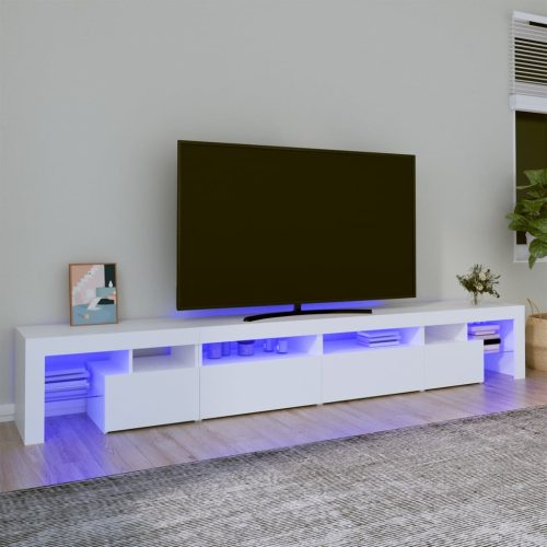 vidaXL fehér TV-szekrény LED-lámpákkal 260x36,5x40 cm