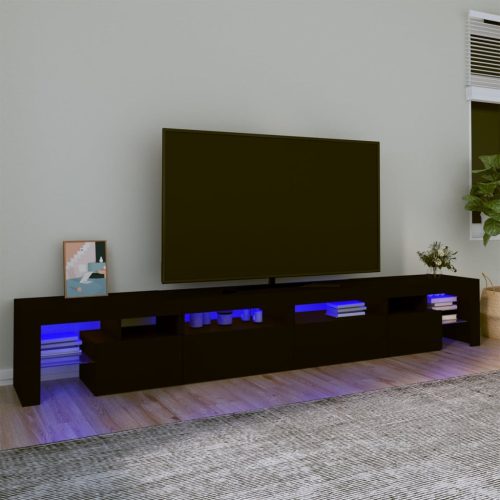 vidaXL fekete TV-szekrény LED-világítással 260x36,5x40 cm