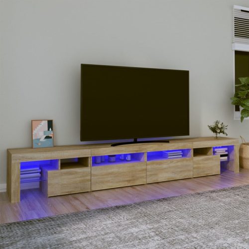 vidaXL sonoma tölgy színű TV-szekrény LED-lámpákkal 260x36,5x40 cm