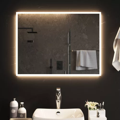 vidaXL LED-es fürdőszobatükör 60x80 cm