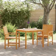   vidaXL Kert étkező szett 3 pcs Barna 90 x 90 x 74 cm tömör akácfa