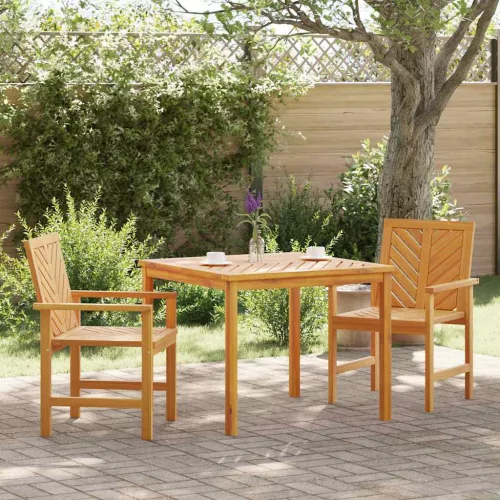 vidaXL Kert étkező szett 3 pcs Barna 90 x 90 x 74 cm tömör akácfa