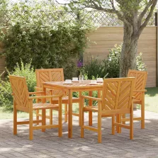   vidaXL Kert étkező szett 5 pcs Barna 90 x 90 x 74 cm tömör akácfa