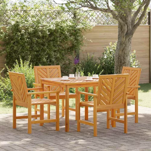 vidaXL Kert étkező szett 5 pcs Barna 90 x 90 x 74 cm tömör akácfa