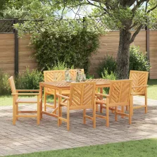   vidaXL Kert étkező szett 6 pcs Barna 150 x 90 x 74 cm tömör akácfa