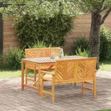   vidaXL Kert étkező szett 3 pcs Barna 150 x 90 x 74 cm tömör akácfa