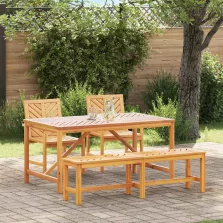   vidaXL Kert étkező szett 4 pcs Barna 150 x 90 x 74 cm tömör akácfa