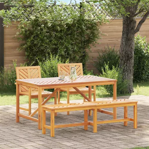 vidaXL Kert étkező szett 4 pcs Barna 150 x 90 x 74 cm tömör akácfa
