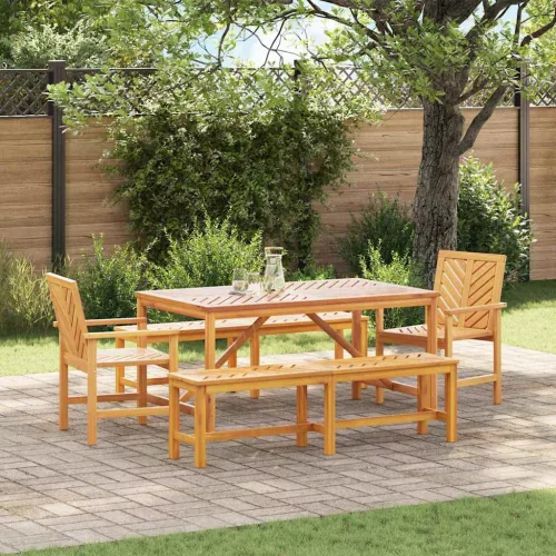 vidaXL Kert étkező szett 5 pcs Barna 150 x 90 x 74 cm tömör akácfa