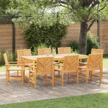   vidaXL Kert étkező szett 9 pcs Barna 200 x 90 x 74 cm tömör akácfa