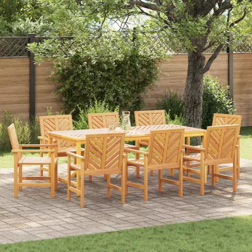 vidaXL Kert étkező szett 9 pcs Barna 200 x 90 x 74 cm tömör akácfa