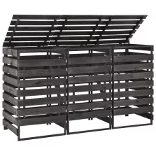   vidaXL festett tömör fenyőfa tripla kerekeskuka-tároló 210x75x121 cm