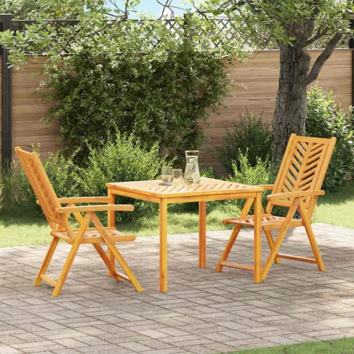 vidaXL Kert étkező szett 3 pcs Barna 90 x 90 x 74 cm tömör akácfa