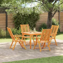   vidaXL Kert étkező szett 5 pcs Barna 90 x 90 x 74 cm tömör akácfa