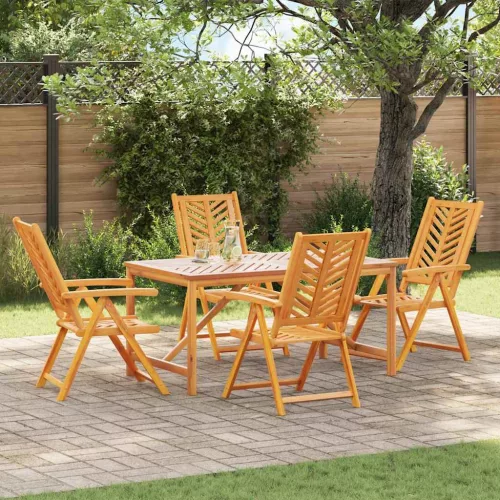 vidaXL Kert étkező szett 5 pcs Barna 150 x 90 x 74 cm tömör akácfa