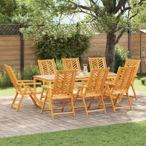 vidaXL Kert étkező szett 9 pcs Barna 200 x 90 x 74 cm tömör akácfa
