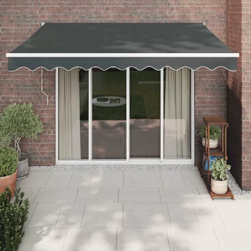 vidaXL antracitszürke automata behúzható napellenző 3 x 2,5 m