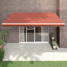   vidaXL narancssárga-barna automata behúzható napellenző 4 x 3 m