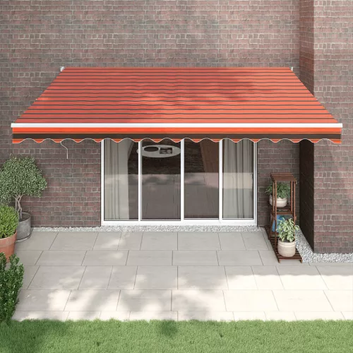 vidaXL narancssárga-barna automata behúzható napellenző 4 x 3 m