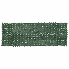 vidaXL sötétzöld leveles erkélyparaván 300 x 100 cm