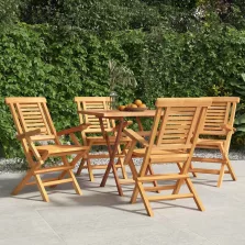   vidaXL 4 db tömör tíkfa összecsukható kerti szék 56 x 63 x 90 cm