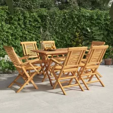   vidaXL 6 db tömör tíkfa összecsukható kerti szék 56 x 63 x 90 cm