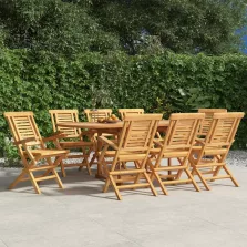   vidaXL 8 db tömör tíkfa összecsukható kerti szék 56 x 63 x 90 cm
