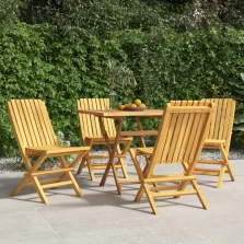   vidaXL 4 db tömör tíkfa összecsukható kerti szék 47 x 47 x 89 cm