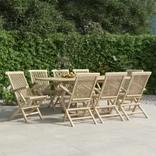   vidaXL 8 db szürke összecsukható tömör tíkfa kerti szék 56x61x89 cm