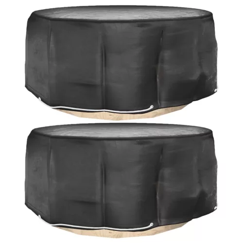 vidaXL 2 db kerek kerti bútorhuzat 10 fűzőlyukkal Ø260 x 90 cm