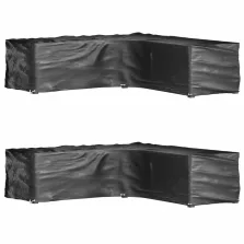   vidaXL 2 db L-alakú kerti bútorhuzat 16 fűzőlyukkal 250x250x70 cm