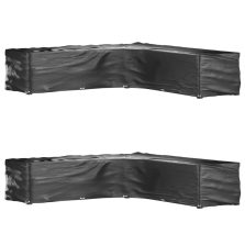   vidaXL 2 db L-alakú kerti bútorhuzat 20 fűzőlyukkal 300x300x70 cm