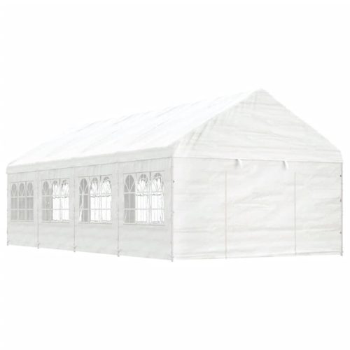 vidaXL fehér polietilén pavilon tetővel 8,92 x 4,08 x 3,22 m