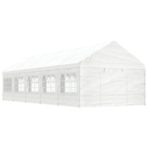 vidaXL fehér polietilén pavilon tetővel 11,15 x 4,08 x 3,22 m