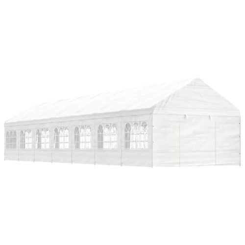 vidaXL fehér polietilén pavilon tetővel 15,61 x 4,08 x 3,22 m