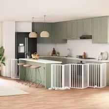   vidaXL fehér nyárfa 15 paneles összecsukható kutyakapu ajtóval 750 cm