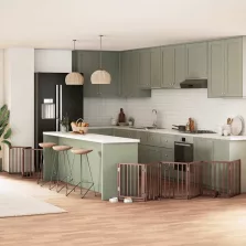   vidaXL barna nyárfa 9 paneles összecsukható kutyakapu ajtóval 450 cm