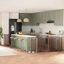   vidaXL barna nyárfa 9 paneles összecsukható kutyakapu ajtóval 450 cm