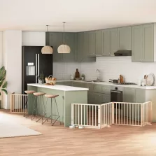   vidaXL nyárfa 6 paneles összecsukható kutyakapu ajtóval 480 cm