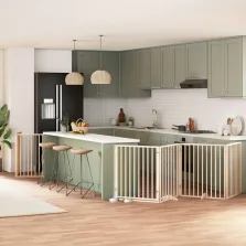   vidaXL nyárfa 12 paneles összecsukható kutyakapu ajtóval 960 cm