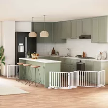   vidaXL fehér nyárfa 12 paneles összecsukható kutyakapu ajtóval 960 cm