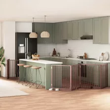   vidaXL barna nyárfa 10 paneles összecsukható kutyakapu ajtóval 800 cm